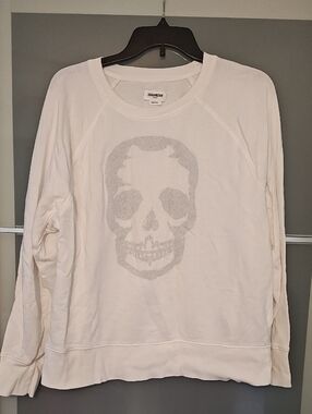 Zadig&Voltaire White Skull Rhinestone Sweatshirt